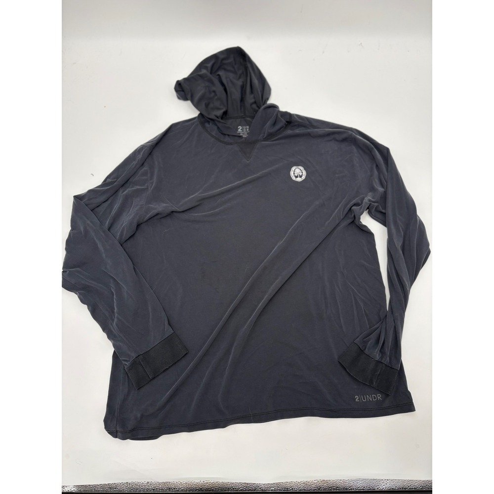 2UNDR Mens Performance First Layer Hoodie Black Modal Blend 2XL Activewear